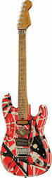 EVH Striped Series Frankenstein Frankie Ηλεκτρική Κιθάρα ST Style Red with Black Stripes Relic