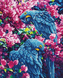 Diamond Dotz Blue Parrots Καμβάς Diamond Painting Κιτ