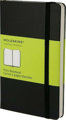 Moleskine Hard Cover Caiet 192 Foi A6 cu Pagini Albe și Elastic Negru QP012EN