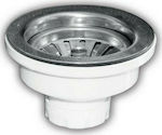 Viospiral Stainless Steel Valve Sink with Output 115mm Silver 55-9200