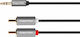 Kruger & Matz 3.5mm Male To RCA Male Audio Cable Black 5m With Gold Plated Terminals KM1217