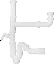 Viospiral Plastic Double Siphon Sink White