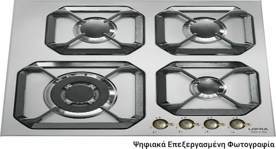 Lofra Εστία Υγραερίου Αυτόνομη Inox 59.8x50.8εκ. Ασημί