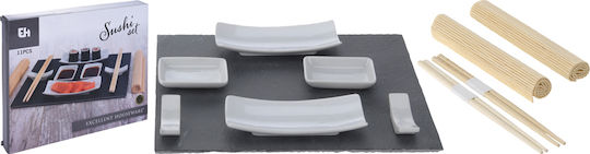 Excellent Houseware Servierplatte für Sushi Stein 11Stück