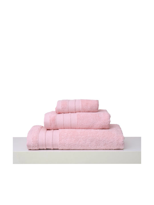 Anna Riska Σετ Πετσέτες Μπάνιου 3τμχ Soft 30x50εκ. Blush Pink Blush Pink Συσκευασία Κορδέλα Βάρους 600gr/m²