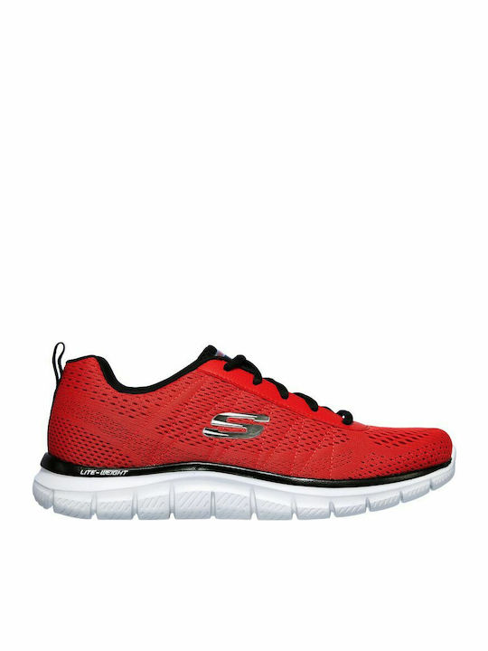 Skechers Track Moulton Ανδρικά Αθλητικά Παπούτσια Running Κόκκινα
