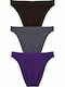 Βαμβακερά Women's Slip 3Pack Aubergine/Brown/Graphite