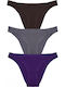 Βαμβακερά Women's Slip 3Pack Aubergine/Brown/Graphite
