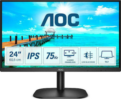 AOC 24B2XD IPS Monitor 23.8" FHD 1920x1080 mit Reaktionszeit 4ms GTG