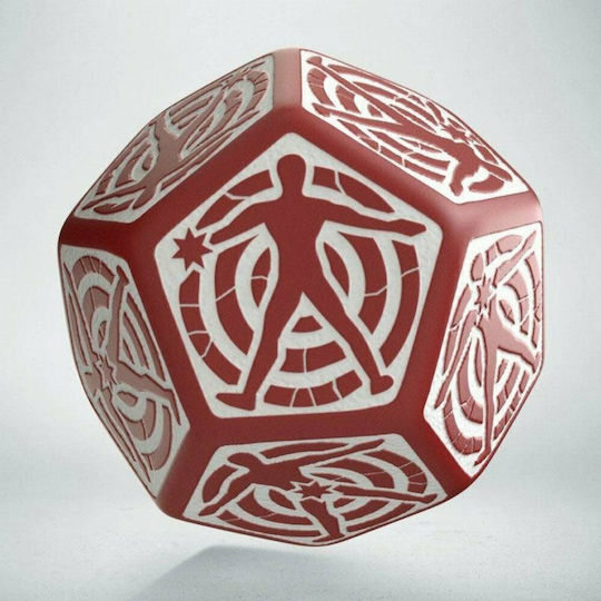 Q Workshop Dungeons & Dragons Dice Hit Location Die D12 - Red & White