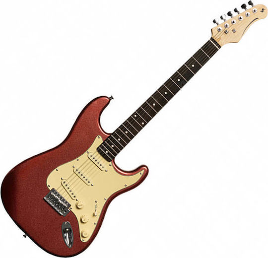 Stagg SES-30 Electric Guitar Stratocaster with SSS Pickup Configuration Candy Apple Red