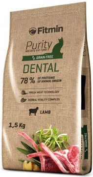 Fitmin Purity Dental Dry Food Grain-Free & Gluten-Free for Adult Cats with Lamb 1.5kg