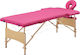 vidaXL Wooden Portable/Folding Pink Massage and...