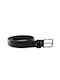 Men's thin leather belt black