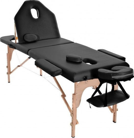 SuperOrtho Pat Portabil/Pliabil Negru Din Lemn 192x70cm