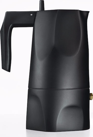 Alessi Stovetop Espresso Pot 3 Cups Black