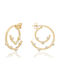 Jcou Earrings Hoops made of Silver Gold Plated with Stones JW906G4-04