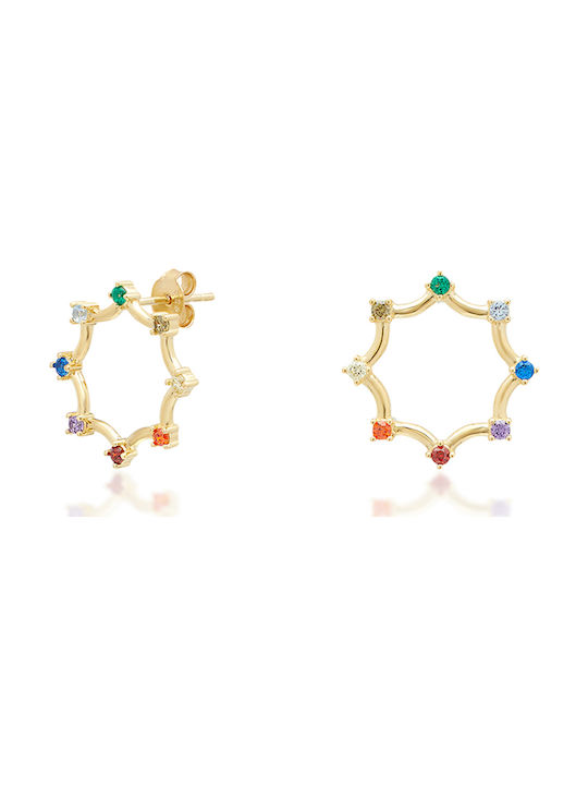 Jcou Earrings made of Silver Gold Plated with Stones JW902G4-03