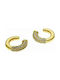 Breeze Earrings Hoops Gold Plated with Stones 210011.1