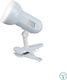 Globo Lighting Basic Настолна Лампа за Цокъл E27 и Щипка в Бял Цвят