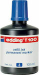 Edding T100 Ανταλλακτικό Μελάνι για Ανεξίτηλο Μαρκαδόρο σε Μπλε χρώμα 100ml