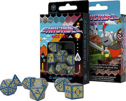 Q Workshop Arcade Dice Set Dice Blue & Yellow 7...