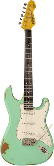 Vintage V6 Icon Ηλεκτρική Κιθάρα ST Style με SSS Διάταξη Μαγνητών Distressed Ventura Green