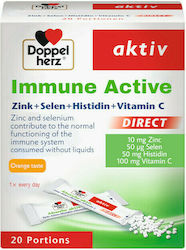 Doppelherz Immune Active Zinc Selenium Histidine și Vitamina C 20 Plicuri Aromă Portocală Doppelherz Immune Active Zinc Selenium Histidine și Vitamina C 20 Plicuri Aromă Portocală