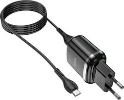 Hoco Φορτιστής με 2 Θύρες USB-A και Καλώδιο mic...