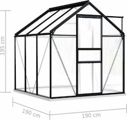 vidaXL 48215 Θερμοκήπιο Τύπου Σπίτι με Σκελετό Αλουμινίου 1.9x1.9x22m