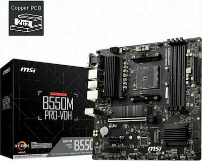 MSI B550M Pro-VDH Motherboard Micro ATX with AMD AM4 Socket