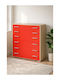 Kinderkommode No 4 Oak-Orange mit 6 Schubladen 90x45x108cm