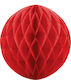 Paper Hanging Ball Honeycomb Red 1pc.