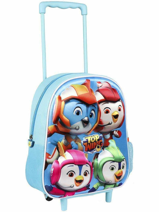 Nickelodeon Top Wing School Bag Trolley Kindergarten in Turquoise color