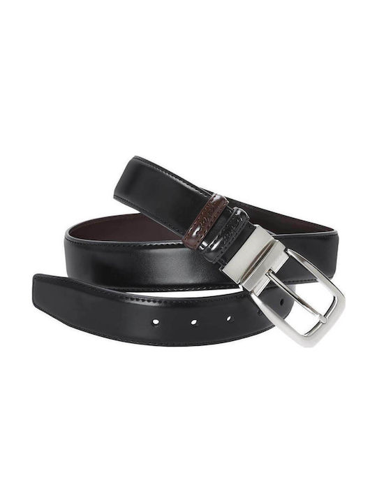 Lavor Men's Leather Double Sided Belt Μαύρη / Καφέ