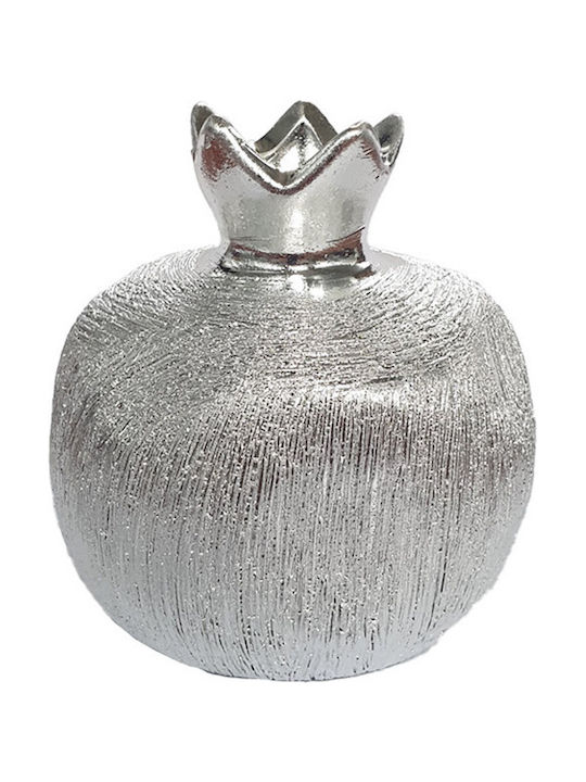 Keskor Tabletop Lucky Charm Pomegranate Silver Ceramic 9x10cm 1pcs