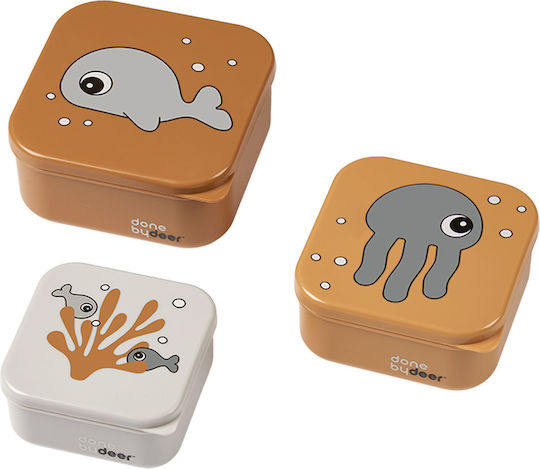 Done by Deer Sea Friends Plastic Kids' Lunch Set Gray