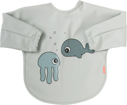 Done by Deer Sea Friends Waterproof Coverall Plastic with Hoop & Loop Fastener & Sleeves Gray for 6 m+