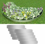 vidaXL Metal Garden Border in Silver Color 20cm x 1.0m 10 pcs