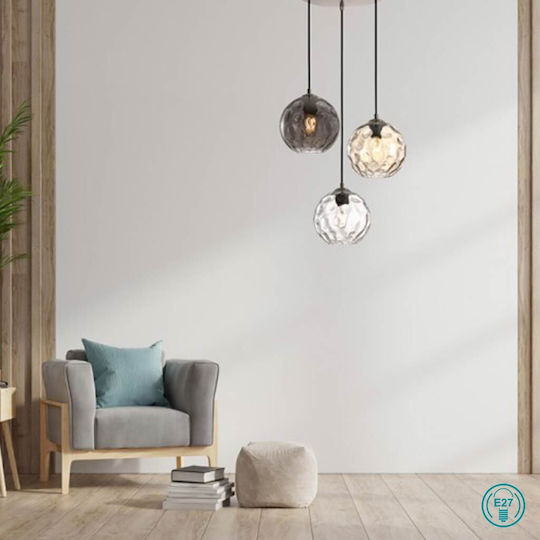 Sun Light Pendant Light Transparent with Socket E27 20cm