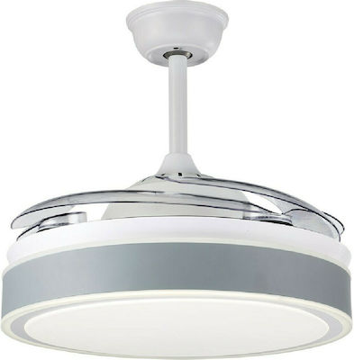 Sun Light Ceiling Fan 90cm with Light and Remote Control White