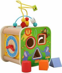 Lucy & Leo Shape Sorting Toy Κύβος Δραστηριοτήτων Τσίρκο made of Wood for 36++ Months