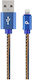 Gembird Jeans Geflochten USB-A zu Lightning Kabel Blau 2m (CC-USB2J-AMLM-2M-BL)