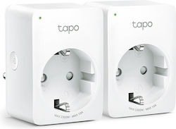 TP-LINK Tapo P100 Μονή Εξωτερική Πρίζα Ρεύματος Wi-Fi με Διακόπτη Λευκή 2τμχ