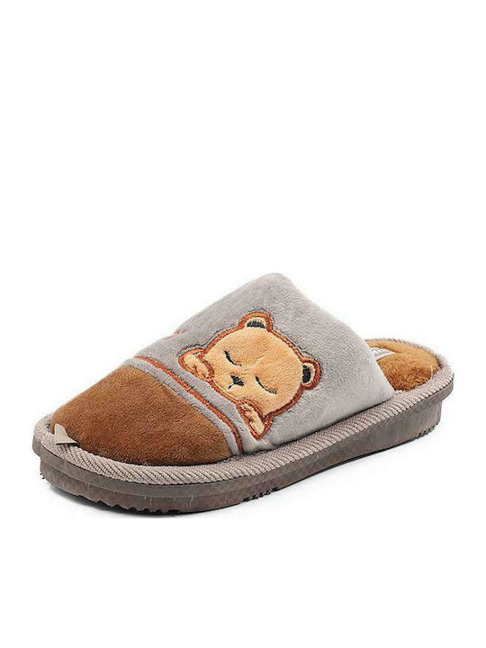 Jomix Kids Slipper Brown Παντόφλες με Αρκουδάκια