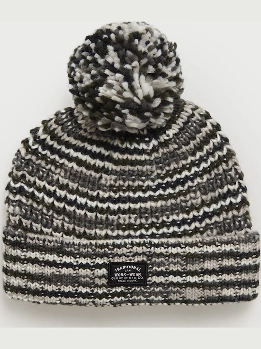 Space Dye Pom Pom Beanie Γυναικείος Σκούφος Πλεκτός Grey Space Dye