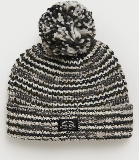 Space Dye Pom Pom Beanie Γυναικείος Σκούφος Πλεκτός Grey Space Dye