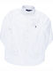 Ralph Lauren Kids One Color Shirt White Slim Fit Oxford