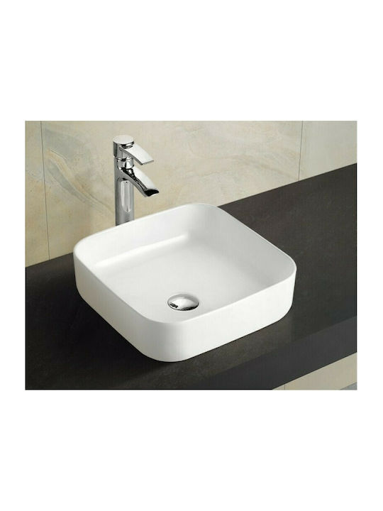 Inter Ceramic ICB 869 Επικαθήμενος Νιπτήρας Πορσελάνης 38.5x38.5x14cm Λευκός