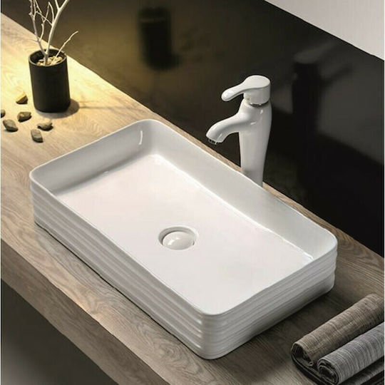Inter Ceramic ICB 881 Надеждна мивка Порцелан 67.5x38x11см Бял
